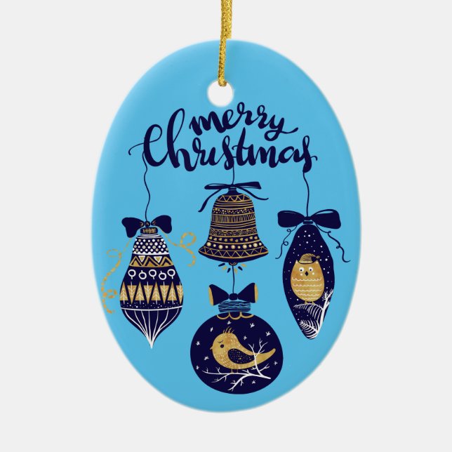Ornamento De Cerâmica Feliz Natal (Frente)