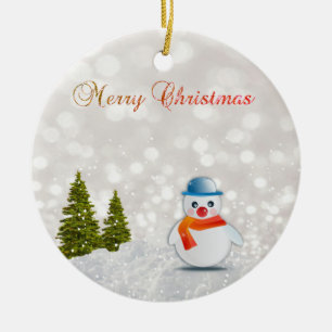 Ornamento De Cerâmica Feliz Natal adorável, árvore de Natal, boneco de