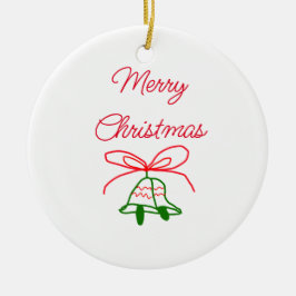 Ornamento De Cerâmica Feliz Natal arco verde-jingle na moda