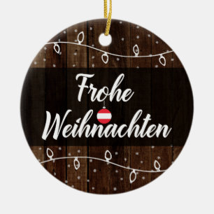 Ornamento De Cerâmica Feliz Natal austríaco Frohe Weihnachten
