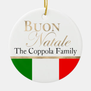 Ornamento De Cerâmica Feliz Natal Bandeira Italiana Natal