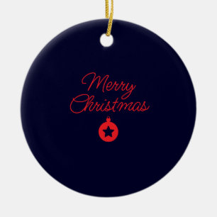 Ornamento De Cerâmica Feliz Natal Black Rock Blue Clássico Único