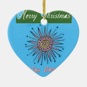 Ornamento De Cerâmica Feliz Natal Coleção Sunshine