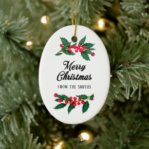 Ornamento De Cerâmica Feliz Natal Da Família