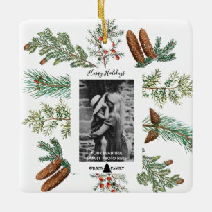 Ornamento De Cerâmica Feliz Natal da família Feriados