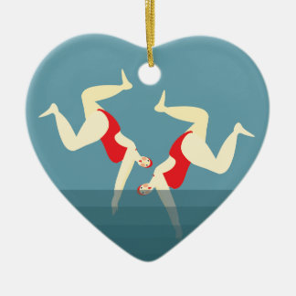Ornamento De Cerâmica Feliz Natal das Duas Mulheres Selvagens Nadadoras