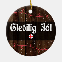 Ornamento De Cerâmica Feliz Natal das Ilhas Faroé, Gleðilig jól Estilo R