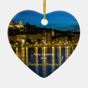 Ornamento De Cerâmica Feliz Natal de Budapeste - Rio Danúbio