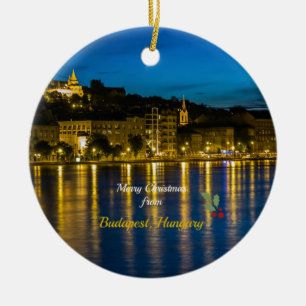 Ornamento De Cerâmica Feliz Natal de Budapeste - Rio Danúbio