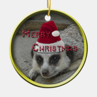 Ornamento De Cerâmica Feliz Natal de Meerkat