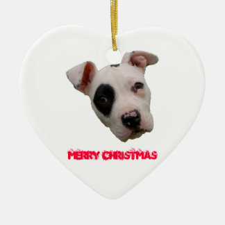 Ornamento De Cerâmica Feliz Natal de Pitbull