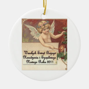 ORNAMENTO DE CERÂMICA FELIZ NATAL DE WESOLYCH SWIAT BOZEGO NARODZENIA