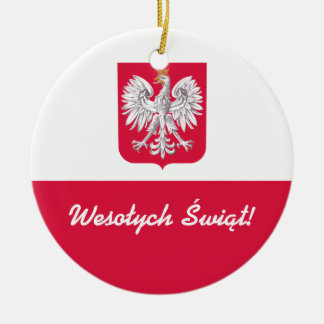 Ornamento De Cerâmica Feliz Natal de Wesołych Świąt no polonês