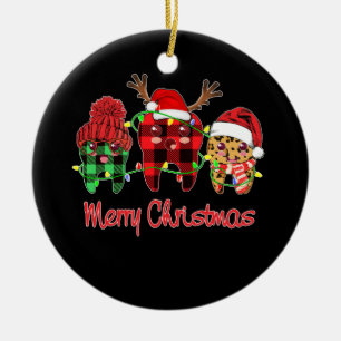 Ornamento De Cerâmica Feliz Natal Dental Assistant de Dente Leopardo