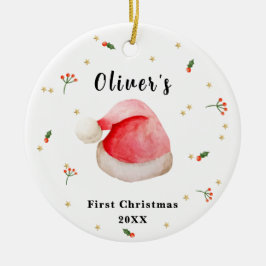 Ornamento De Cerâmica Feliz Natal do Bebê do Pai Natal