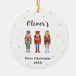 Ornamento De Cerâmica Feliz Natal do Bebê Nutcracker