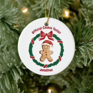 Ornamento De Cerâmica Feliz Natal do Biscoito Oficial