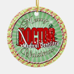 ORNAMENTO DE CERÂMICA FELIZ NATAL DO DOUTOR MÉDICO ODONTOLOGIA