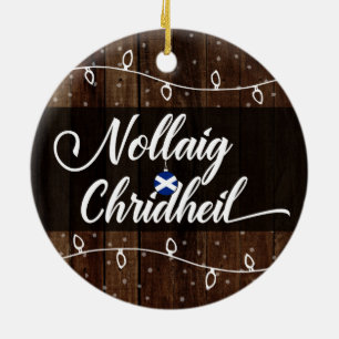 Ornamento De Cerâmica Feliz Natal do gaélico escocês, Nollaig Chridhei
