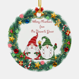 Ornamento De Cerâmica Feliz Natal do Nosso Gnomo para o Seu num