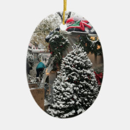 Ornamento De Cerâmica Feliz Natal do Pão de Árvore Nova Iorque NYC