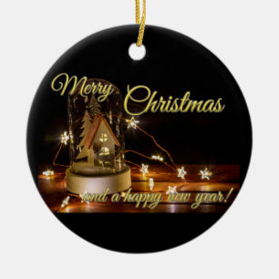 Ornamento De Cerâmica Feliz Natal e Feliz ano novo!