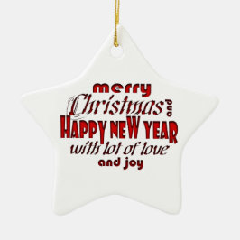 Ornamento De Cerâmica Feliz Natal e Feliz ano novo