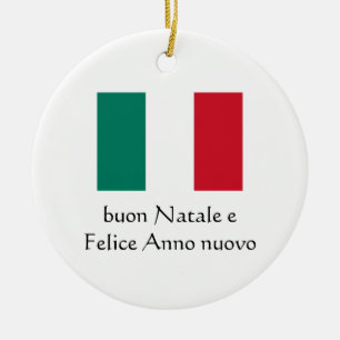 Ornamento De Cerâmica Feliz Natal e Feliz Ano Novo Ornamentação Italiana