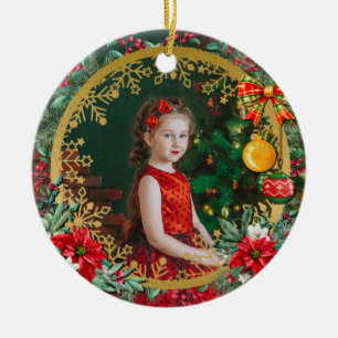 Ornamento De Cerâmica Feliz Natal e Feliz ano novo por Amor