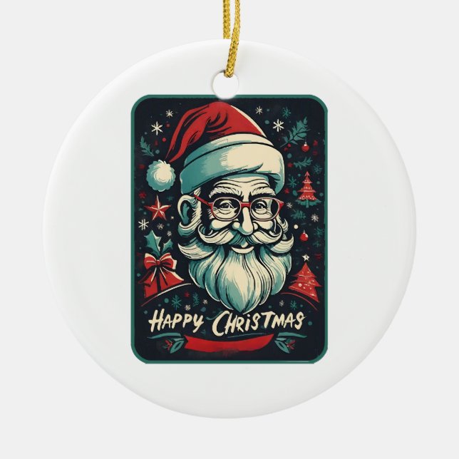Ornamento De Cerâmica Feliz Natal é minha bênção (Frente)