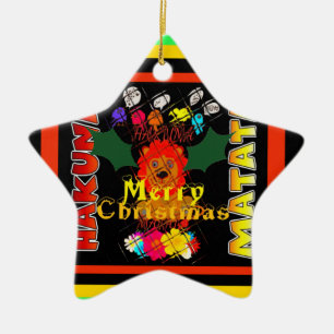 Ornamento De Cerâmica Feliz Natal e um Feliz ano novo