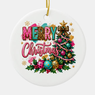 Ornamento De Cerâmica Feliz Natal Elegante