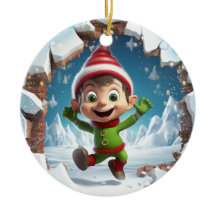 Feliz Natal Elf aproveitando o inverno.