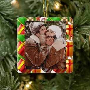 Ornamento De Cerâmica Feliz Natal em 3D, CLIENTE, Casal
