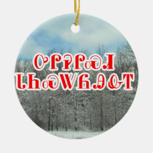 Ornamento De Cerâmica Feliz Natal em Cherokee