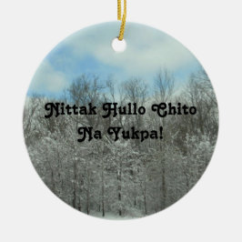 Ornamento De Cerâmica Feliz Natal em Choctaw