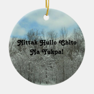 Ornamento De Cerâmica Feliz Natal em Choctaw