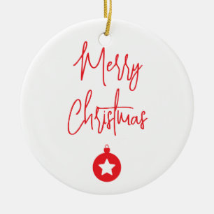 Ornamento De Cerâmica Feliz Natal Família Ano Novo Mensagem