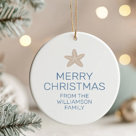 Ornamento De Cerâmica Feliz Natal Família Foto de Starfish