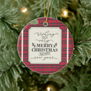 Ornamento De Cerâmica Feliz Natal Feliz Ano Novo Xadrez