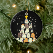 Feliz Natal Feliz Gatinho-Natal Árvore de Gatos