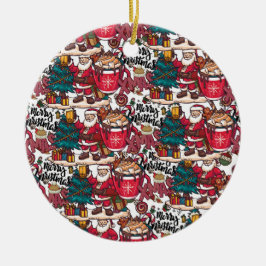 Ornamento De Cerâmica Feliz Natal - Férias Festivas