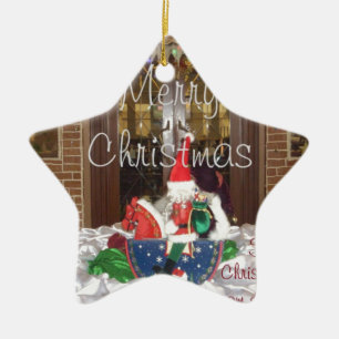 Ornamento De Cerâmica Feliz Natal Férias Longe da Coleção Doméstica