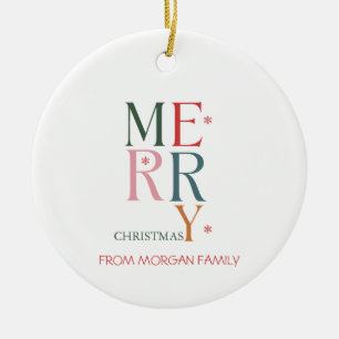 Ornamento De Cerâmica Feliz Natal Flocos de Neve