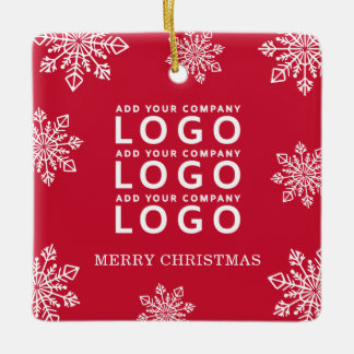 Ornamento De Cerâmica Feliz Natal Flocos de Neve Logotipo Empresarial Ve