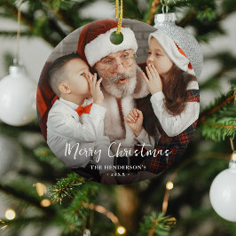 Ornamento De Cerâmica Feliz Natal Foto Festiva Bauble