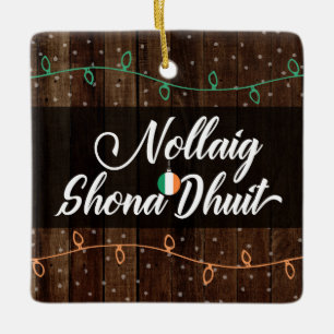 Ornamento De Cerâmica Feliz Natal gaélico irlandês Nollaig Shona Dhuit