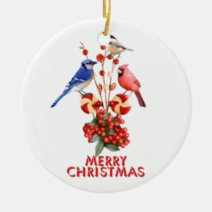 Ornamento De Cerâmica Feliz Natal - Galinha Azul Jay