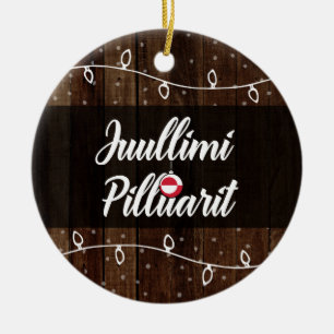 Ornamento De Cerâmica Feliz Natal Greenlandico, Juullimi Pilluarit
