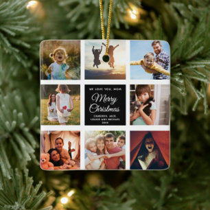 Ornamento De Cerâmica Feliz Natal Mãe Instagram Colagem de Fotos